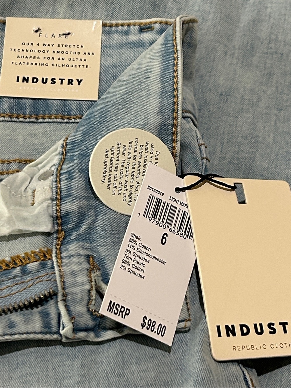Industry Republic Clothing Light Wash Flare Jeans - Women's High-Rise Wide Leg - Picture 11 of 17